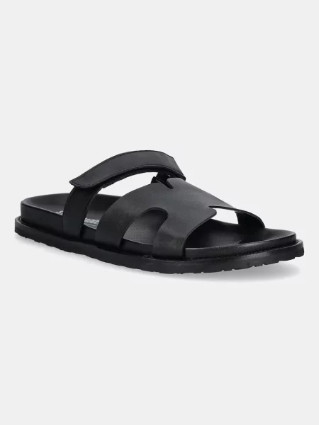 Usnjeni natikači Steve Madden Manu črna