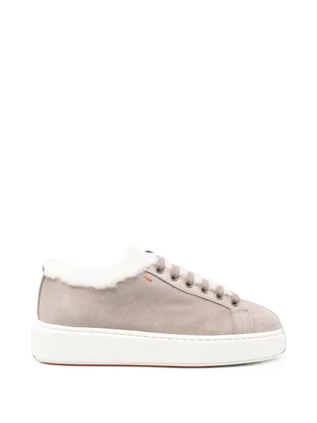 Sneakerși Santoni cu vârf rotund gri
