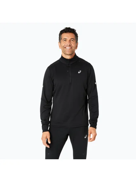 Мъжки суитшърт за бягане ASICS Road Winter Zip Mid Layer performance black черно