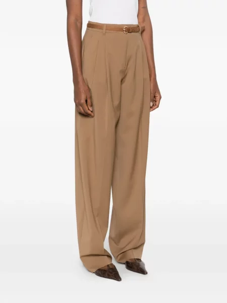 Pantaloni Max Mara plisate maro