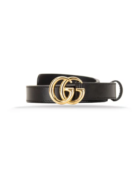 Pasek Gucci skórzany z logo czarny