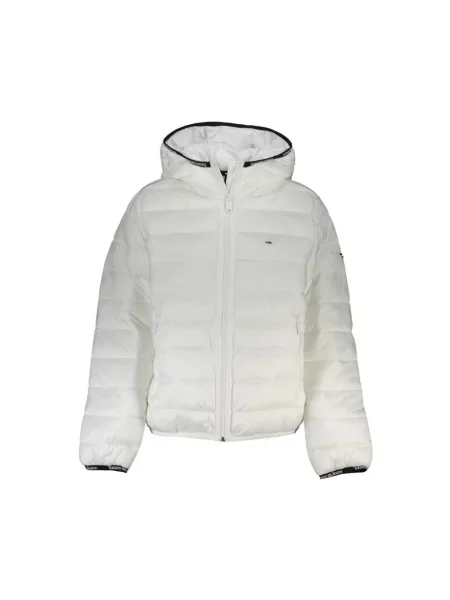 Kurtka Tommy Hilfiger z kapturem z długim rękawem biała