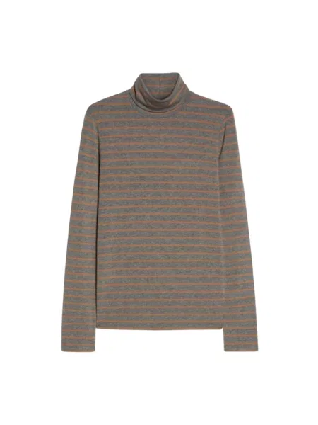 Lniany sweter z golfem Pennyblack szary