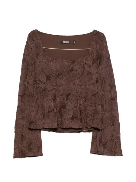 Bluză Rotate Birger Christensen cu model floral cu aplicații maro