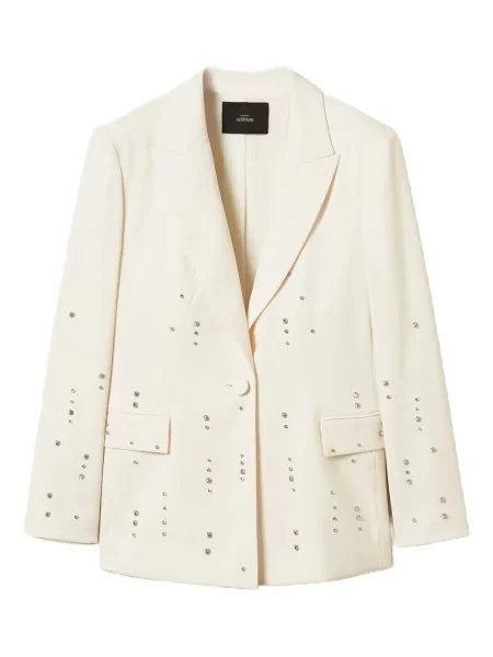 Sacou Twinset de cristal alb