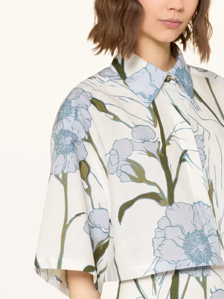 Ted Baker Krátká Halenka Bara S Lnem A Rukávy režná / khaki / tmavě modrá