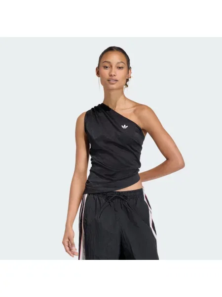 KOSZULKA ROUCHED ONE SHOULDER czarna