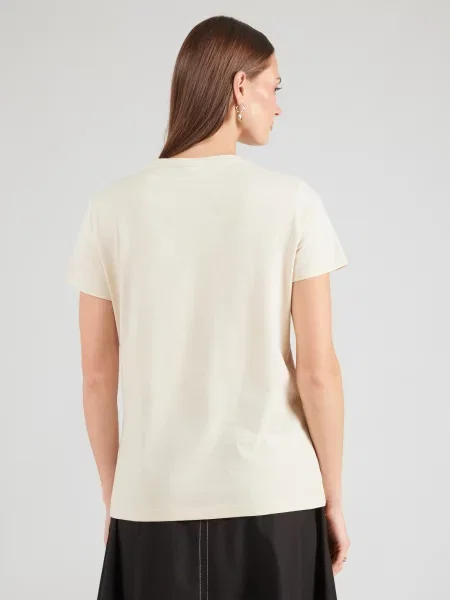 BOSS Tricou galben deschis / negru alb