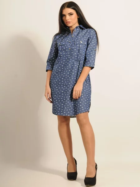 Сукня міні RiMari бавовна/поліестер синій