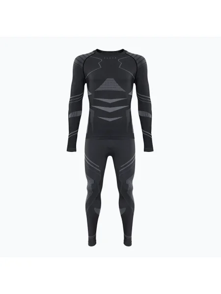 Set de lenjerie termoactivă pentru bărbați KADVA Streif Set gri-închis gri