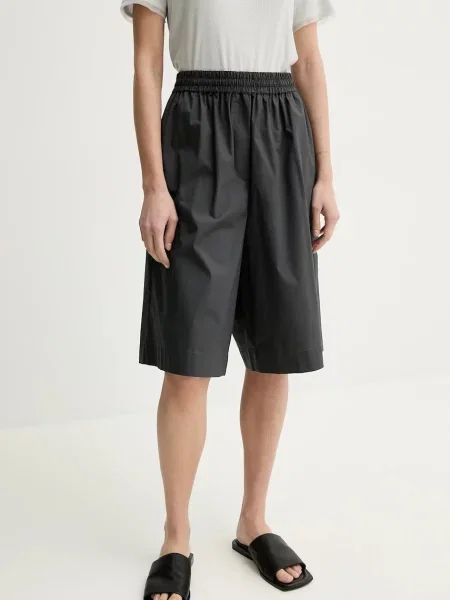 Remain pantaloni scurți femei uni high waist gri