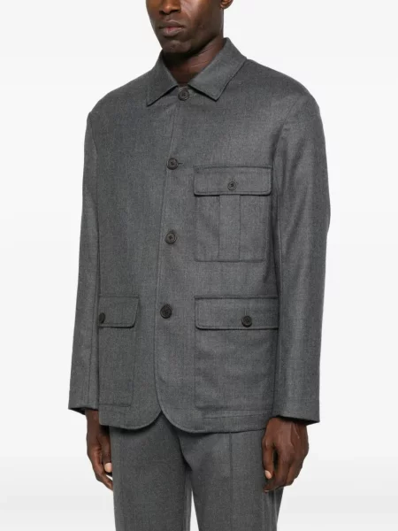 Geacă cămașă Emporio Armani de lână gri