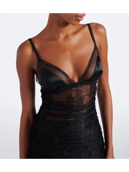Rochie midi Dolce&gabbana din dantelă negru