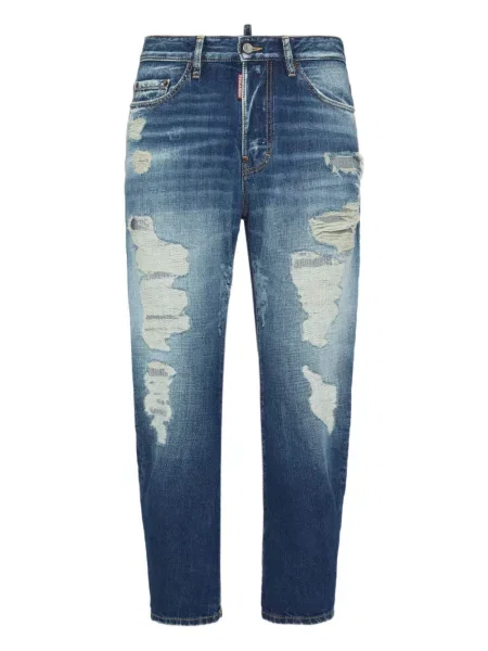 Traperice sužene Dsquared2 s izlizanim efektom plava