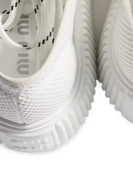 Fűzős csipkés sneaker Miu Miu fehér
