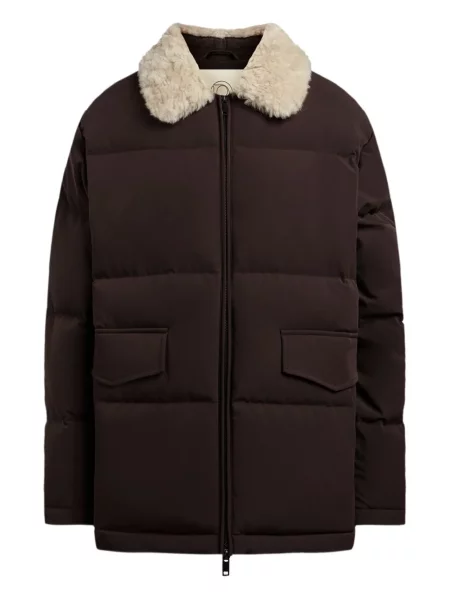 Kołnierzykowy kurtka puchowa 12 Storeez brązowa