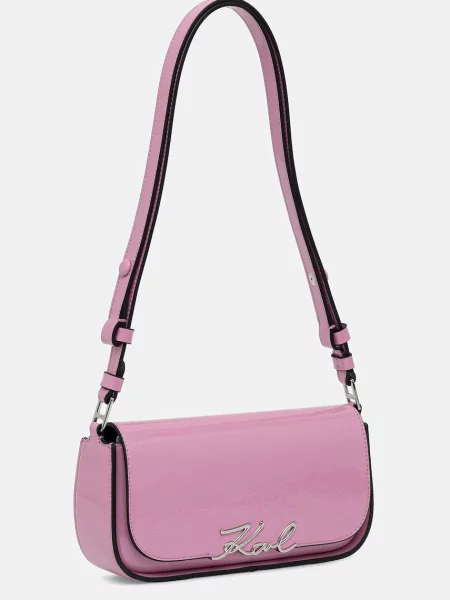 Шкіряна сумочка Karl Lagerfeld рожевий