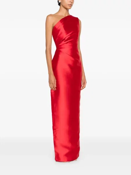 Rochie maxi Solace London cu un umăr gol roșu