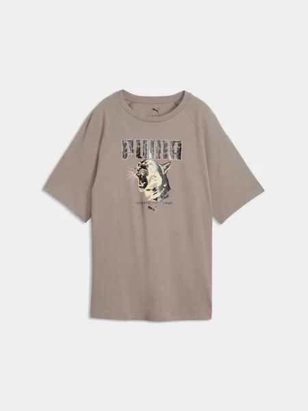 Футболка PUMA Graphics Animal Graphic Tee комбінований верх бежевий