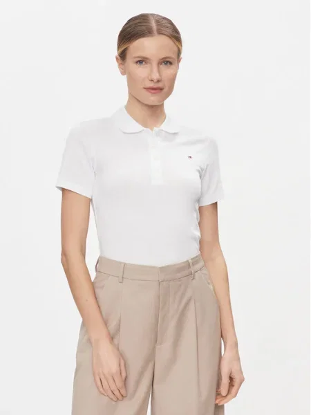 Tommy Hilfiger Тениска с яка и бял