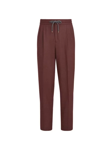 Pantaloni Brunello Cucinelli de lână cu cordon roșu