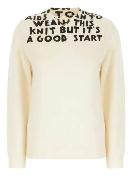 Pulover Mm6 Maison Margiela de lână cu imagine alb