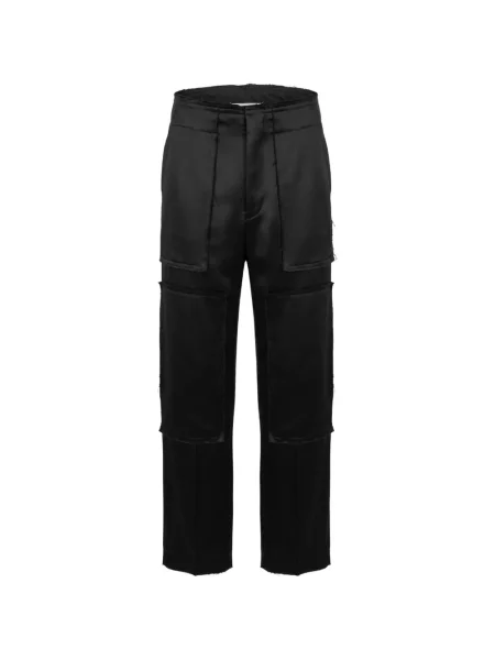 Satynowe spodnie Maison Margiela czarne
