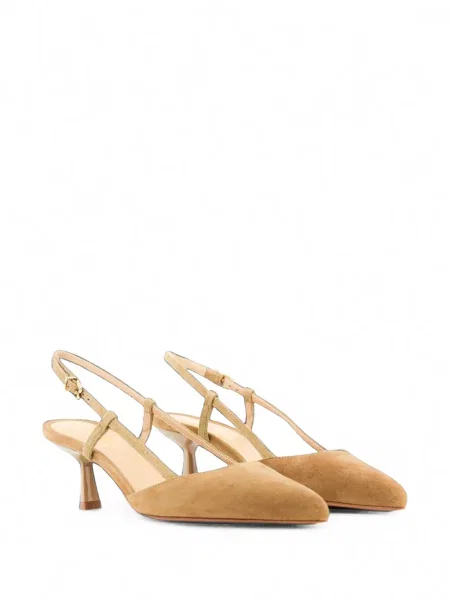 Pantofi cu toc Paul Warmer din piele de căprioară slingback