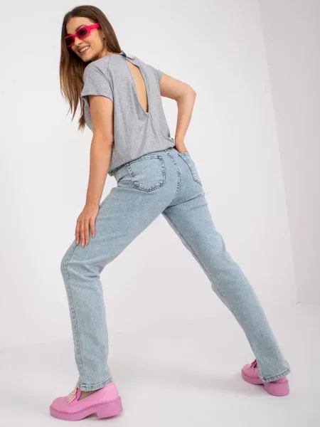 Bluză Fashionhunters melange gri