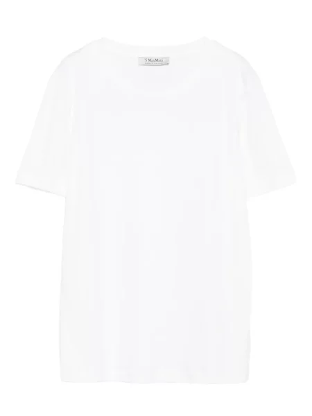 Koszulka S Max Mara z okrągłym dekoltem biała