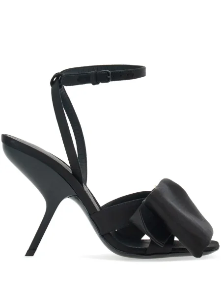Sandale Ferragamo cu funde din satin negru