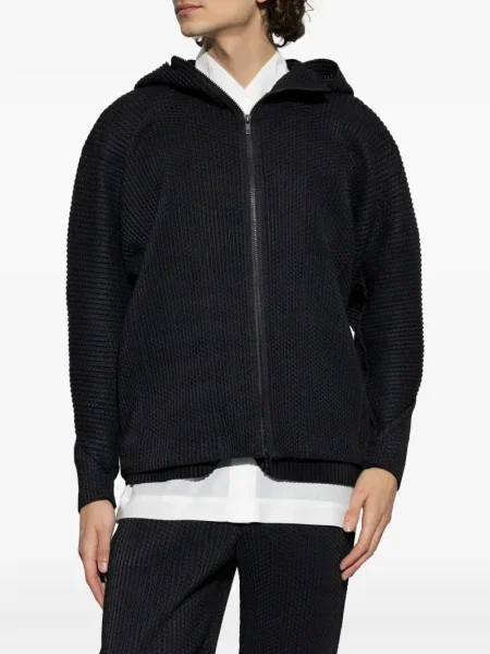 Яке Homme Plissé Issey Miyake с качулка черно