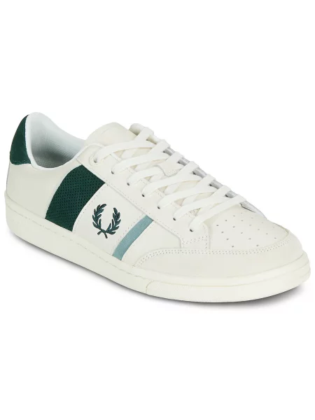 Pantofi Fred Perry din piele de căprioară alb