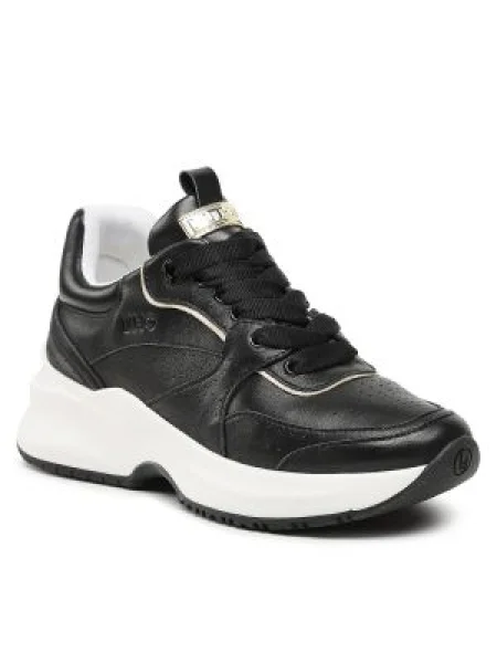 Liu Jo Bőr sneakers tornacipő LILY 08 fekete
