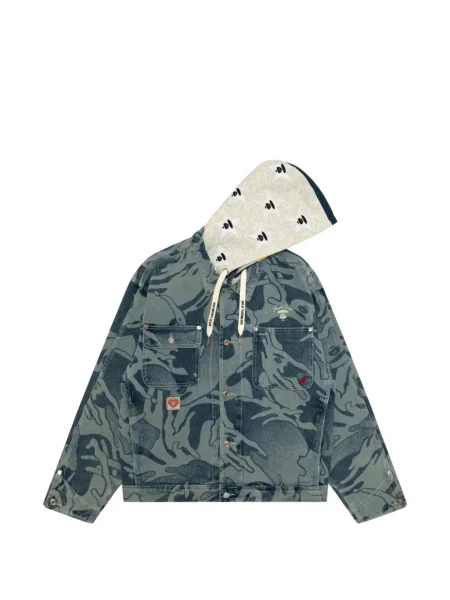 Geacă Aape By A Bathing Ape cu glugă albastru