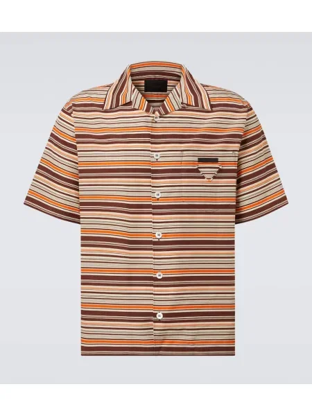 Cămașă Prada de mătase cu dungi