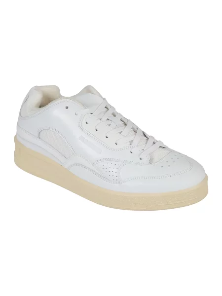 Sneakersy Jil Sander skórzane z nadrukiem białe