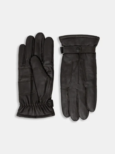 Barbour manusi de piele negru maro