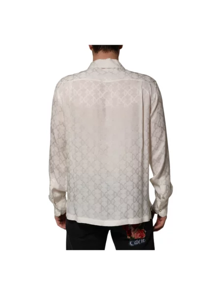 Jedwabna koszula Dolce And Gabbana z logo biała
