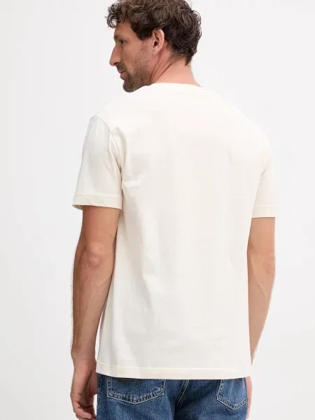 Gant tricou din cu imprimeu bej