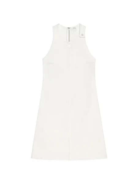 Rochie din denim Courreges în linie A alb