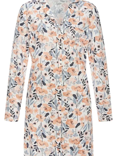 VIVANCE Spalna srajca mornarska / opal / oranžna bela