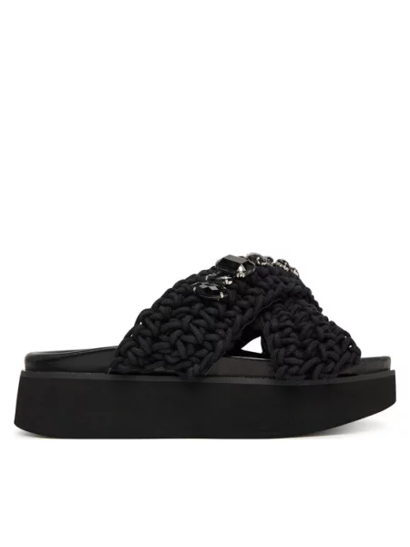 Inuikii Šľapky Woven Stones Platform čierna