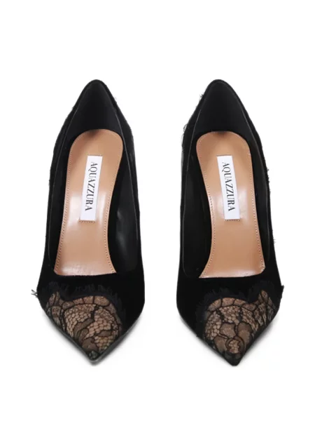 Pantofi cu toc Aquazzura de catifea negru
