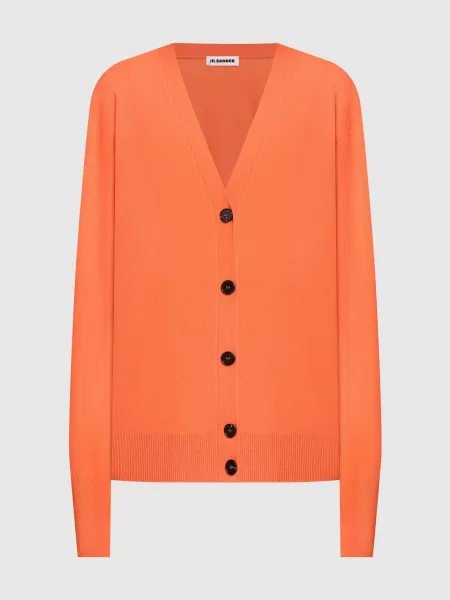 Кардиган з кашеміру Jil Sander помаранчевий
