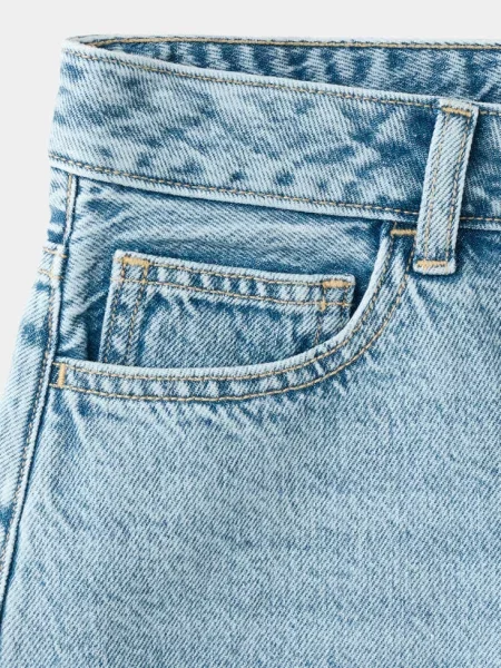 Szorty z postrzępionym brzegiem średni Teen 32 MANGO TEEN niebieski