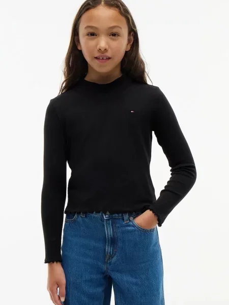 Tommy Hilfiger блуза с дълги ръкави за деца от с черно