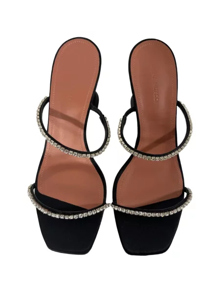 Sandale Amina Muaddi de cristal negru