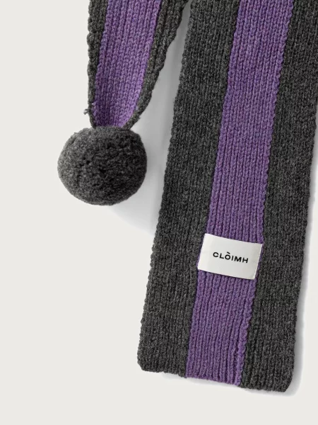Cloimh fular de damă din lână violet