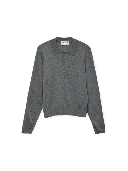 Polo majica Aware s melange uzorkom siva